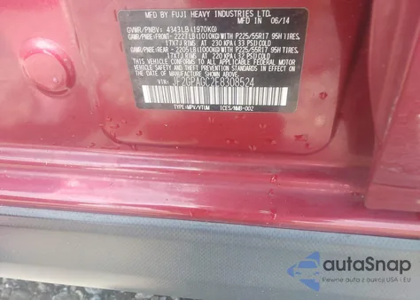 2014 Subaru Xv Crosstrek 2.0I Limited z USA, uszkodzony, nr VIN JF2GPAGC2E8308524